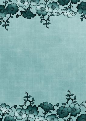 Dusky Teal Floral Metallic Edge A4 Backing Paper