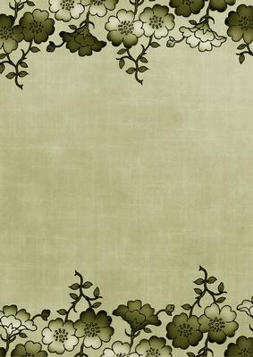 Olive Floral Metallic Edge A4 Backing Paper