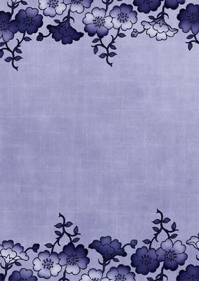 Blue Floral Metallic Edge A4 Backing Paper