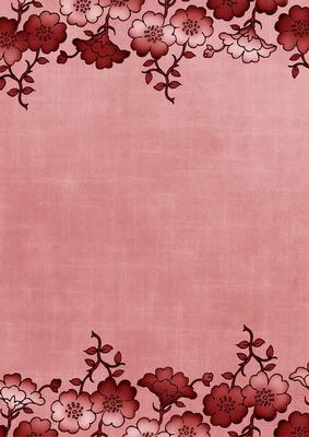 Red Floral Metallic Edge A4 Backing Paper