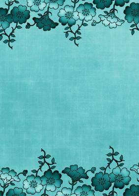Teal Floral Metallic Edge A4 Backing Paper