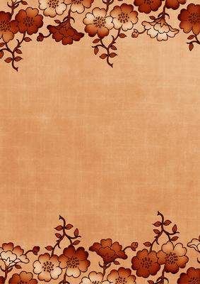 Burnt Orange Floral Metallic Edge A4 Backing Paper