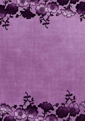 Purple Floral Metallic Edge A4 Backing Paper