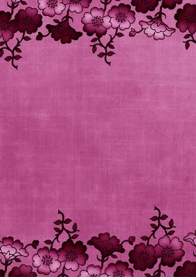 Cerise Floral Metallic Edge A4 Backing Paper
