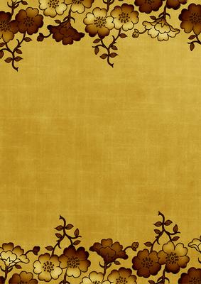 Gold Floral Metallic Edge A4 Backing Paper