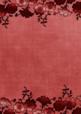 Dark Red Floral Metallic Edge A4 Backing Paper