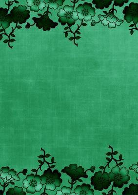Dark Green Floral Metallic Edge A4 Backing Paper