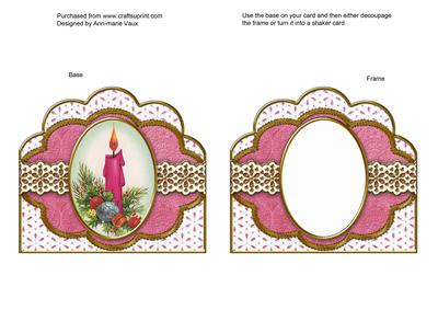 Pink Candle Anglaise Scallop Card Base Frame