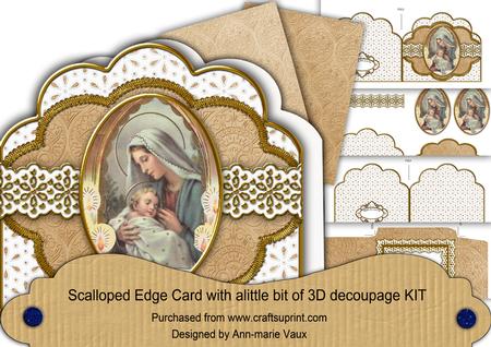 Holy Mother Natural Scallop 3D Step by Step Card Kit