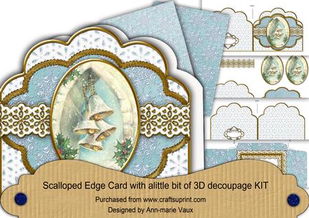 Snow Bells Blue Scallop 3D Step by Step Card Kit