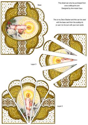 Candle Angel Gold Anglaise Scallop Deco Stacker
