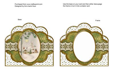 Winter Pub Gold Anglaise Scallop Card Base Frame