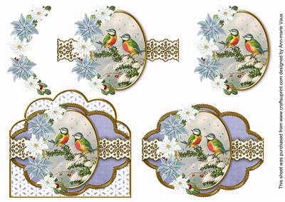Blue Tits Blue Scallop 3D Decoupage Step by Step