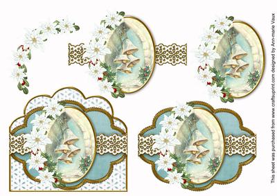 Snow Bells White Scallop 3D Decoupage Step by Step