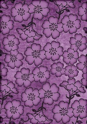 Lilac All Over Floral Blossom A4 Backing Paper