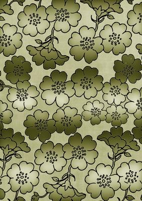 Olive Metallic All Over Floral Blossom A4 Backing Paper