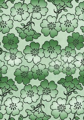 Mint Green Metallic All Over Floral Blossom A4 Backing Paper