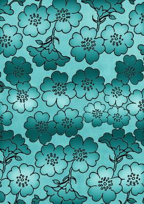 Teal Metallic All Over Floral Blossom A4 Backing Paper