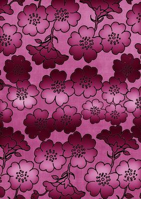 Cerise Metallic All Over Floral Blossom A4 Backing Paper