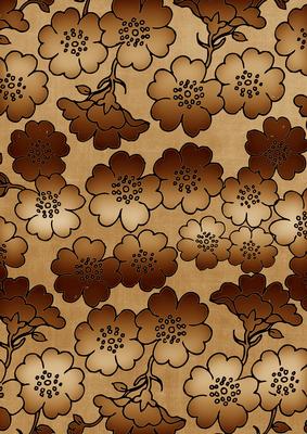 Vintage Tea Metallic Over Floral Blossom A4 Backing Paper