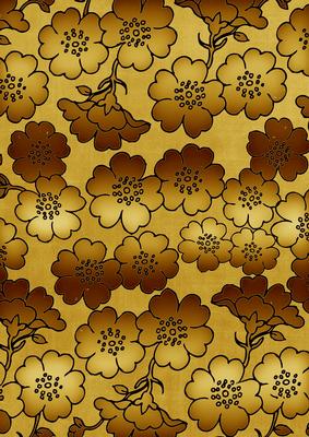 Gold Metallic All Over Floral Blossom A4 Backing Paper