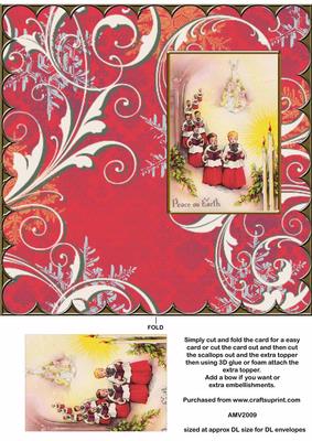 Christmas Choirboys Scallop Edge Dl Card