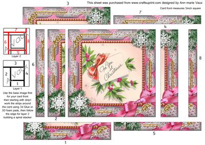 For You at Christmas Pink Snow 5inch Spiral Edge Stacker