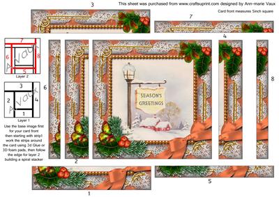 Village Pub Christmas Sign Holly 5inch Spiral Edge Stacker