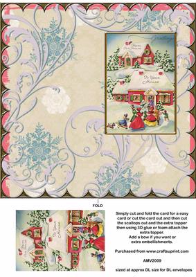 Christmas Your House to Ours 1 Scallop Edge Dl Card