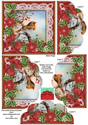 Red Robin Red Poinsettia 5in Scallop Bottom Stacker