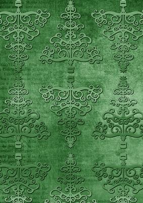 Mid Green Embossed Christmas Trees A4 Backing Paper