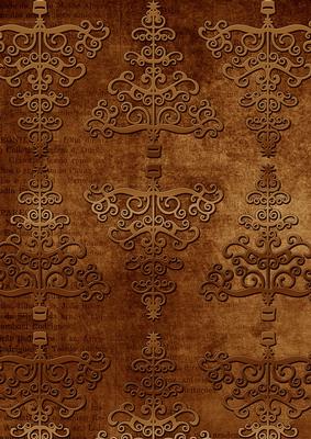 Vintage Tea Embossed Christmas Trees A4 Backing Paper