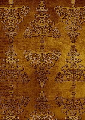 Gold Embossed Christmas Trees A4 Backing Paper