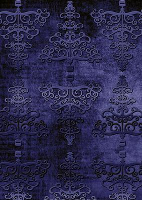 Dark Blue Embossed Christmas Trees A4 Backing Paper