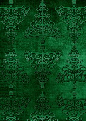 Dark Green Embossed Christmas Trees A4 Backing Paper