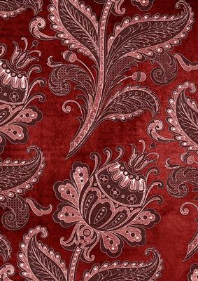 Dark Red Floral Wallpaper A4 Backing Paper