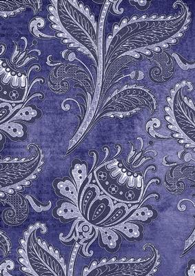 Blue Floral Wallpaper A4 Backing Paper