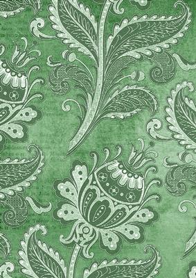 Mint Green Floral Wallpaper A4 Backing Paper