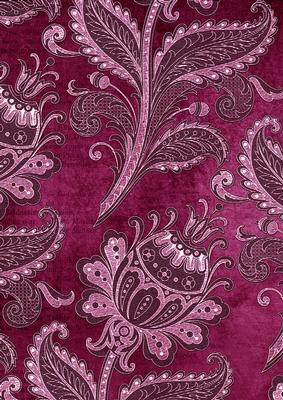 Cerise Floral Wallpaper A4 Backing Paper