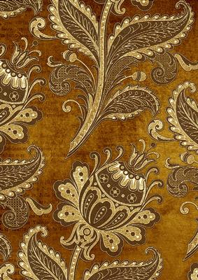 Gold Floral Wallpaper A4 Backing Paper
