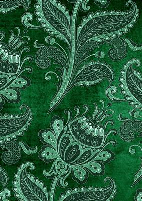 Dark Green Floral Wallpaper A4 Backing Paper