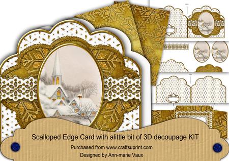 Pretty Snow Village Warm Scallop Step by Step Card Kit