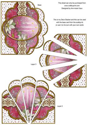 Pink Poinsettia Candle Anglaise Scallop Deco Stacker