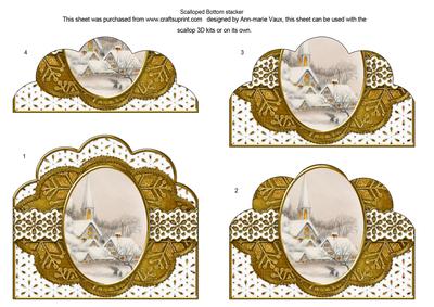 Pretty Snow Village Warm Anglaise Scallop Bottom Stacker