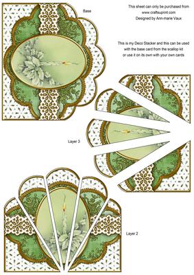 Green Poinsettia Candle Anglaise Scallop Deco Stacker