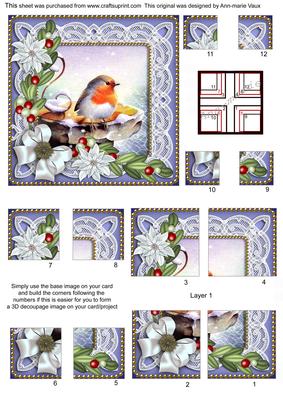 Blue Robin Poinsettias 5in Quad Corner Stacker