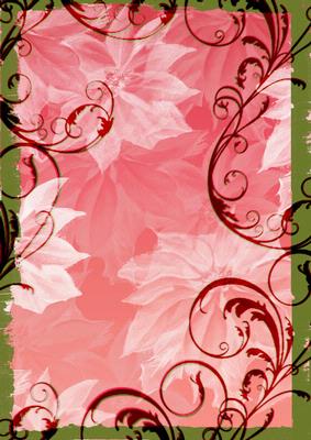 Christmas Poinsettia Greetings Swirl Backing Paper
