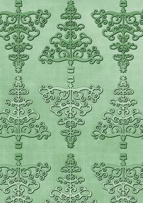 Mid Green Metallic Christmas Trees A4 Backing Paper