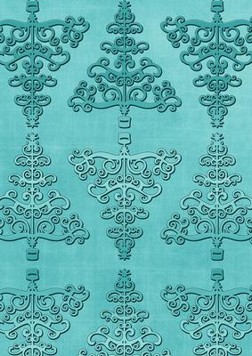 Teal Metallic Christmas Trees A4 Backing Paper