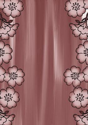 Dusky Pink Painted Blossom Edge A4 Backing Paper